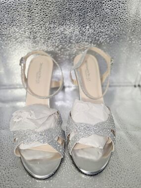 Touch Ups Silver Glitter Strappy Sandals